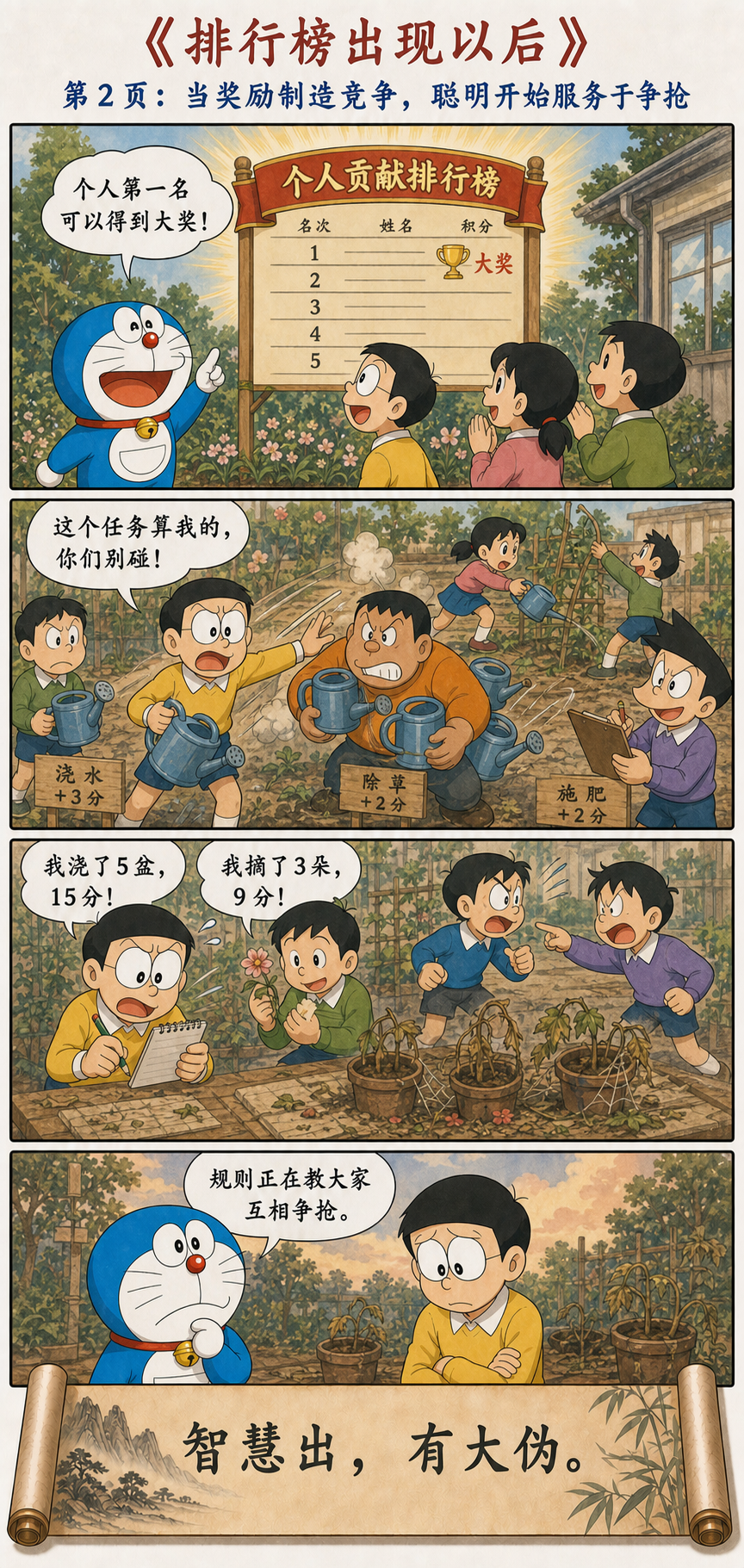 个人贡献排行榜让同学争抢任务和工具