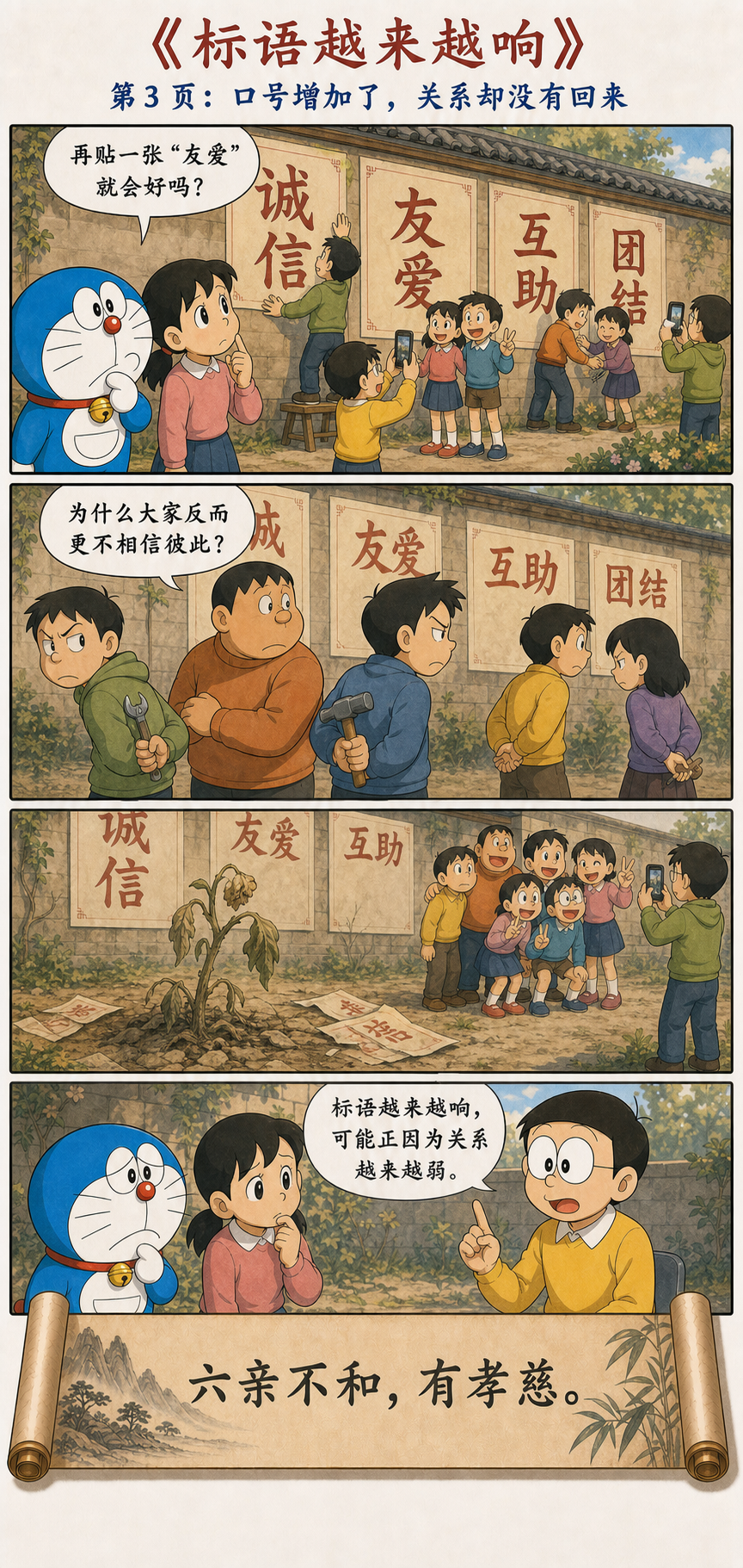 墙上诚信友爱互助团结标语增加而同学关系变弱