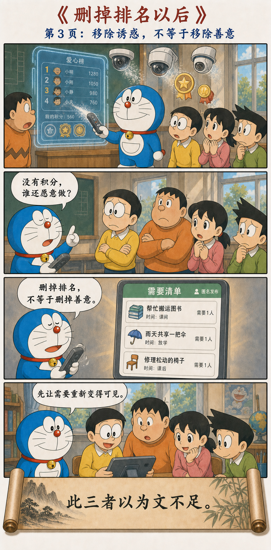 哆啦A梦删掉爱心排名保留匿名需要清单