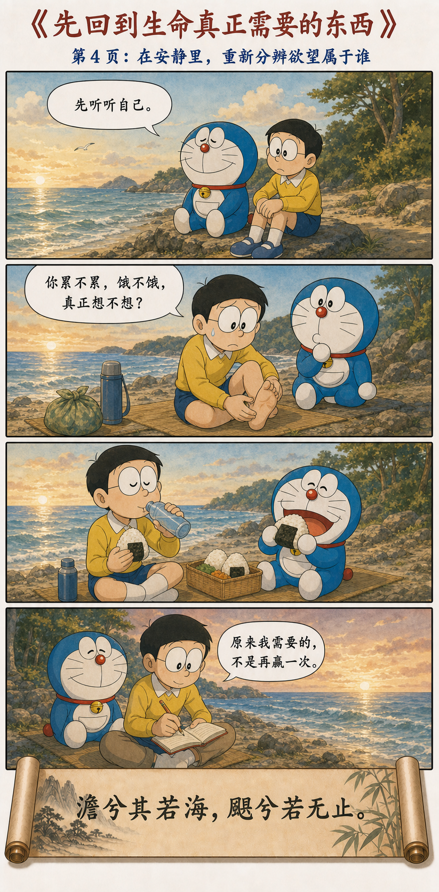 大雄在安静海边吃饭休息重新辨认真实需要