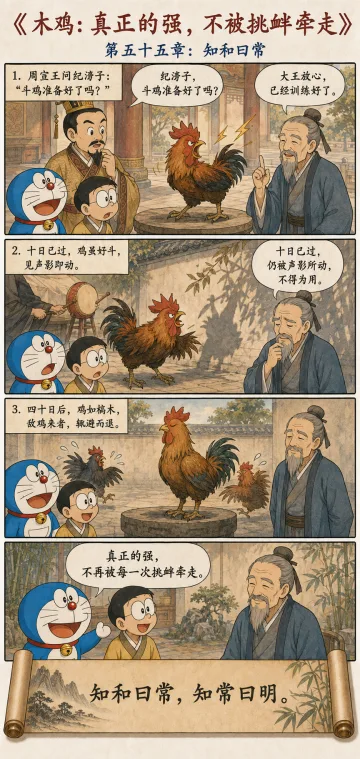 第五十五章漫画预览：纪渻子养木鸡
